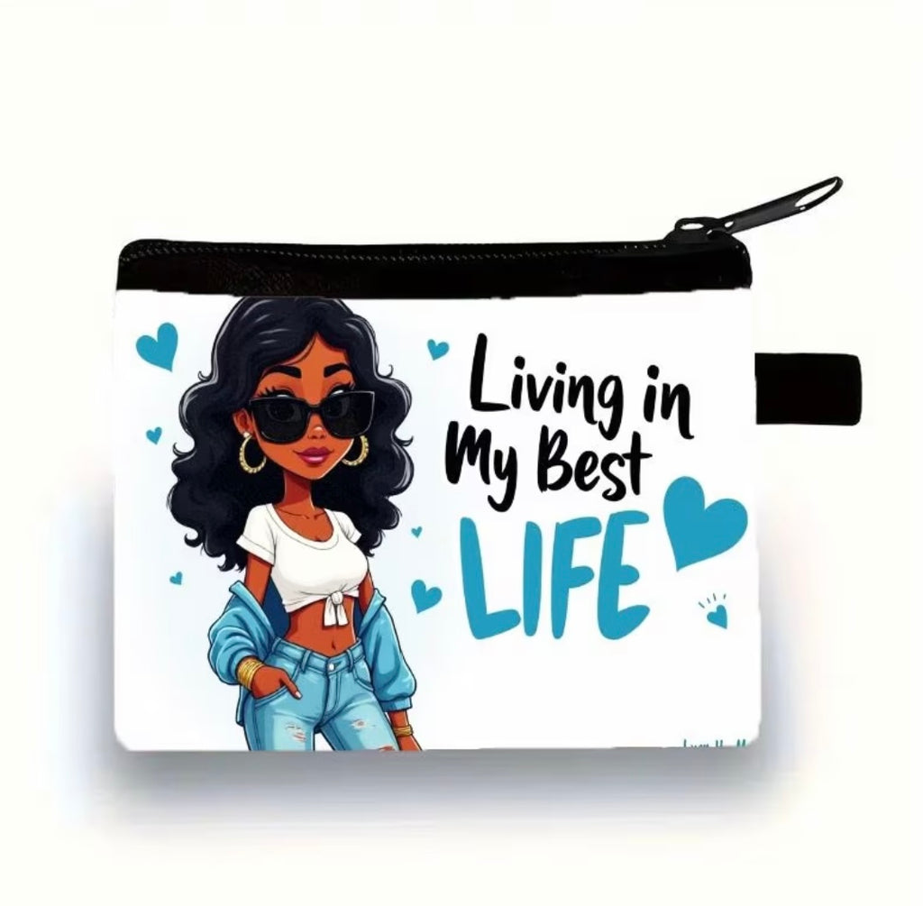 Living My Best Life Mini Coin Wallet