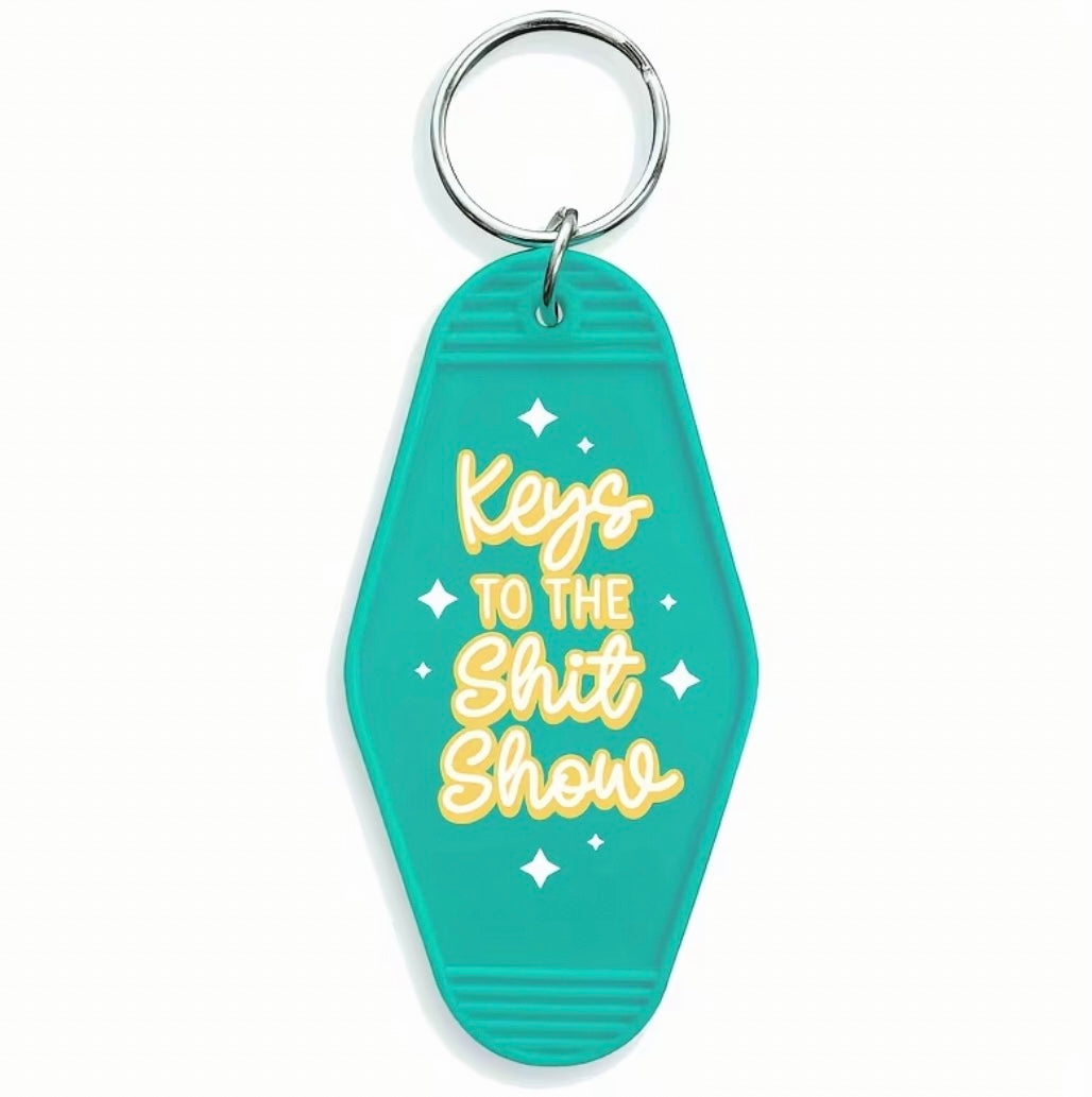 Welcome to the Shit Show Statement Keychain (Black, Green & Pink)