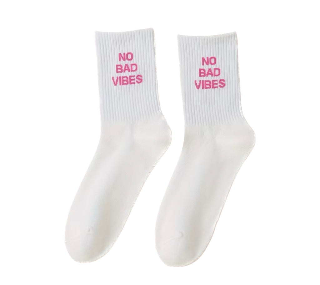 No Bad Vibes Crew Socks