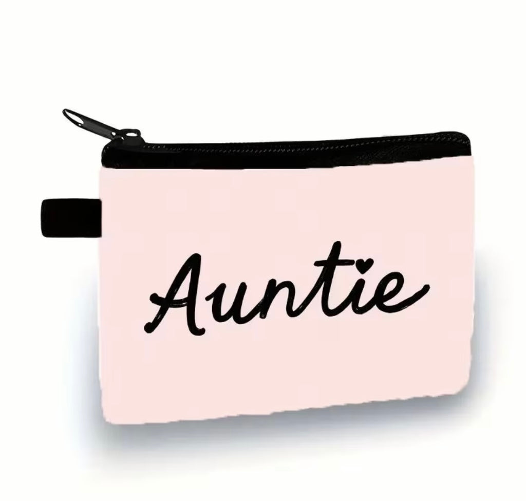 Auntie Heart Script Mini Coin Wallet