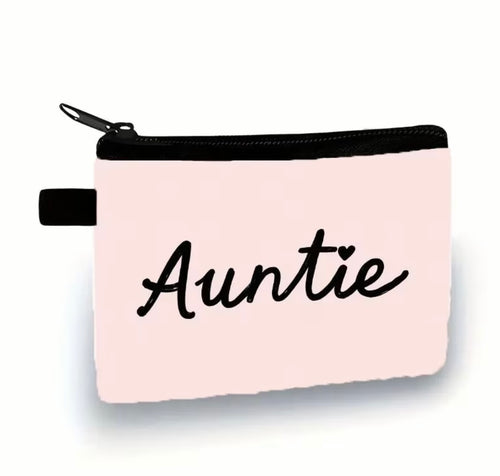 Auntie Heart Script Mini Coin Wallet