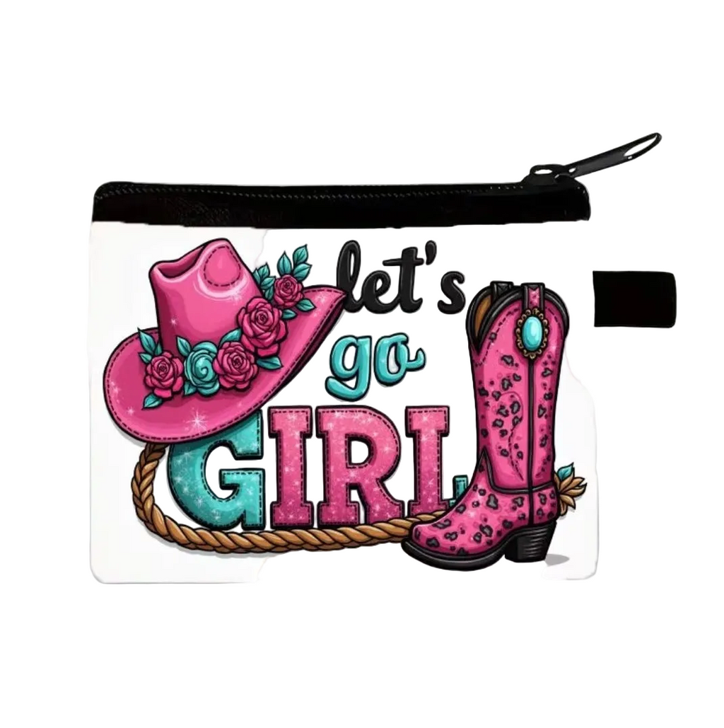 Pink Western Cowgirl - Let's Go Mini Coin Wallet