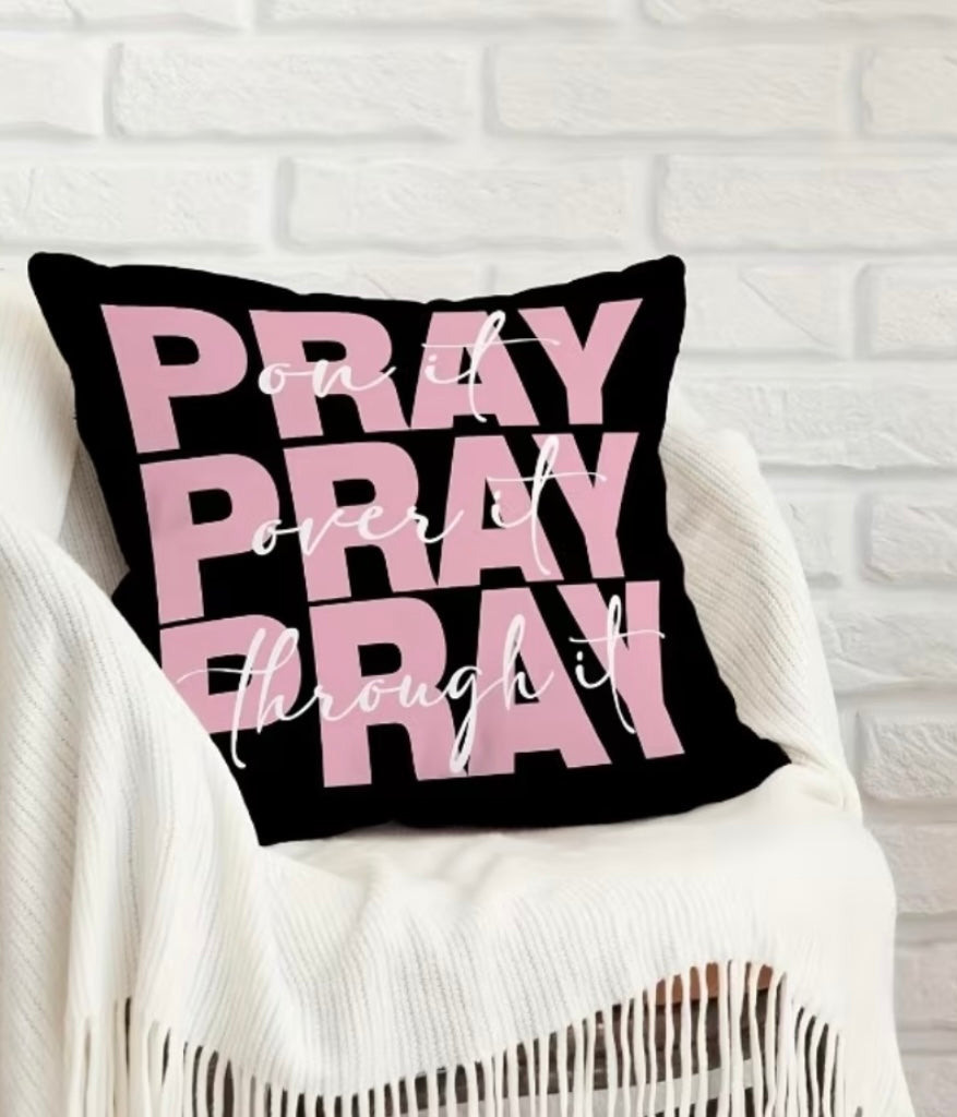 Pray On It Throw Pillow - Faith-Inspired Home Decor