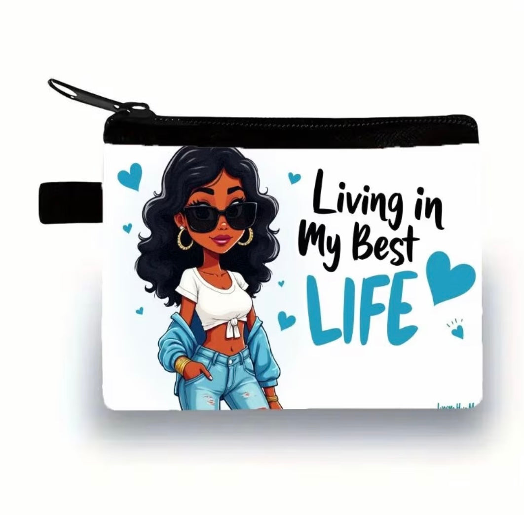 Living My Best Life Mini Coin Wallet