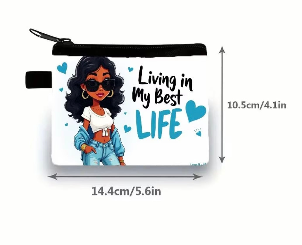 Living My Best Life Mini Coin Wallet