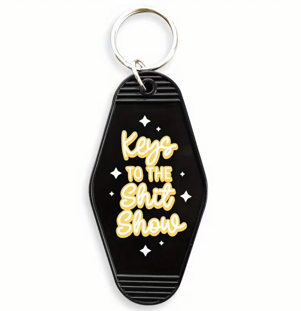 Welcome to the Shit Show Statement Keychain (Black, Green & Pink)