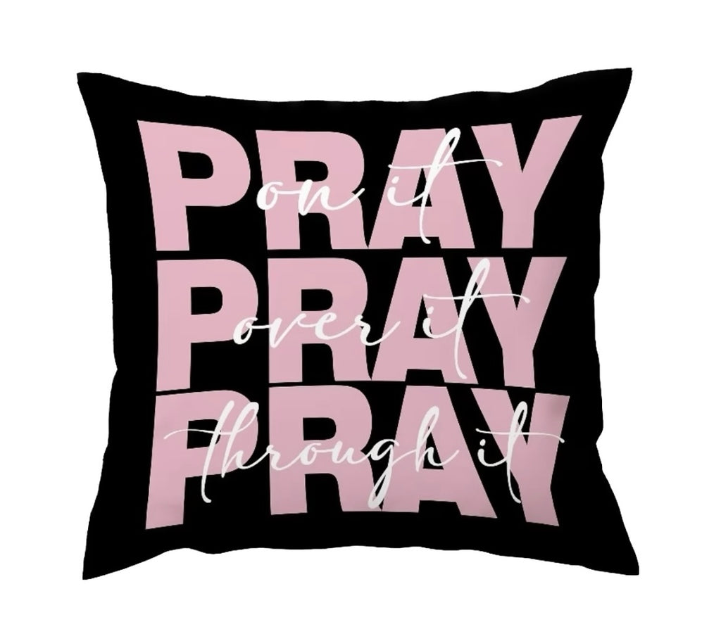 Pray On It Throw Pillow - Faith-Inspired Home Decor