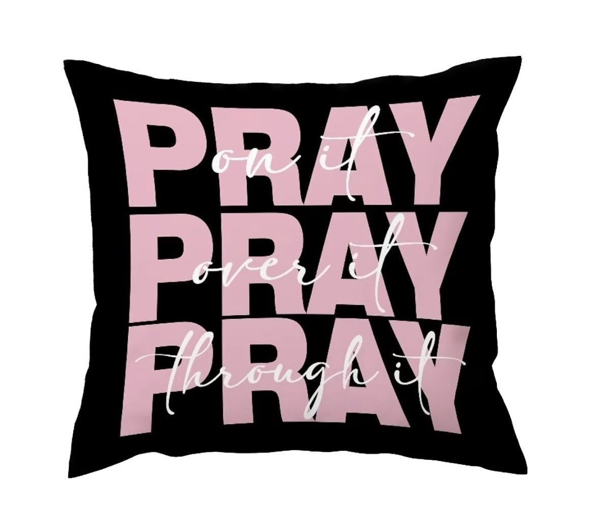 Pray On It Throw Pillow - Faith-Inspired Home Decor