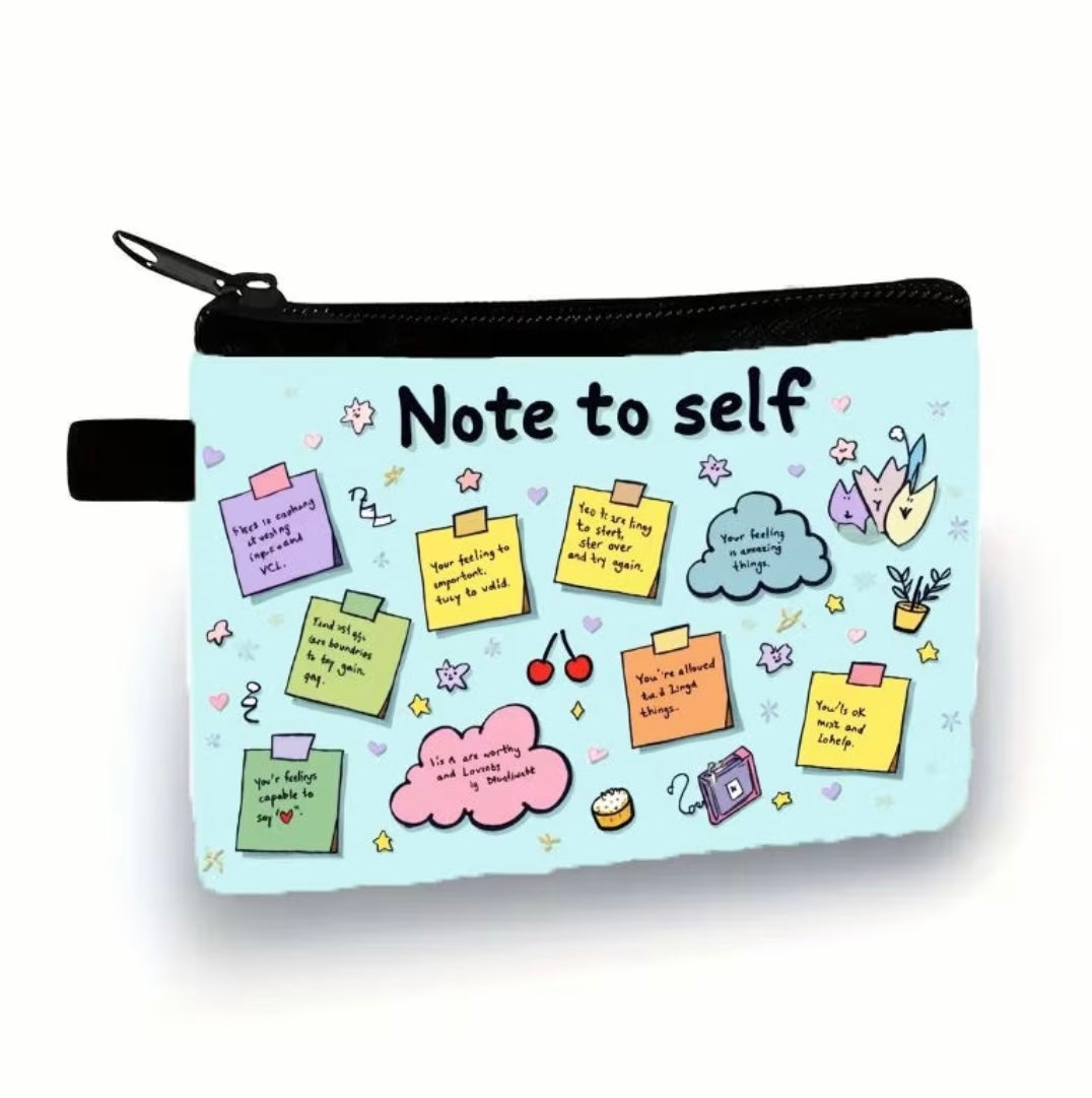 Note to Self Motivational Mini Coin Wallet