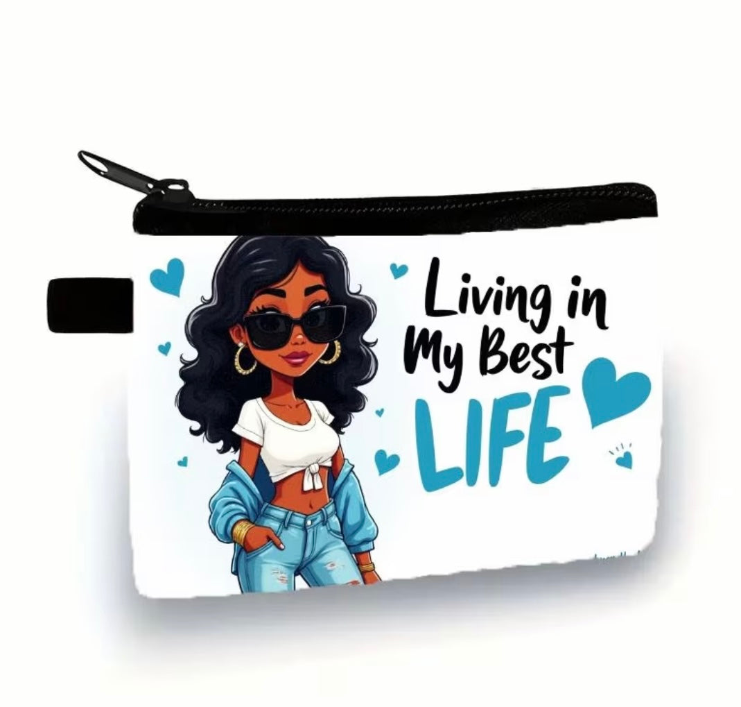 Living My Best Life Mini Coin Wallet