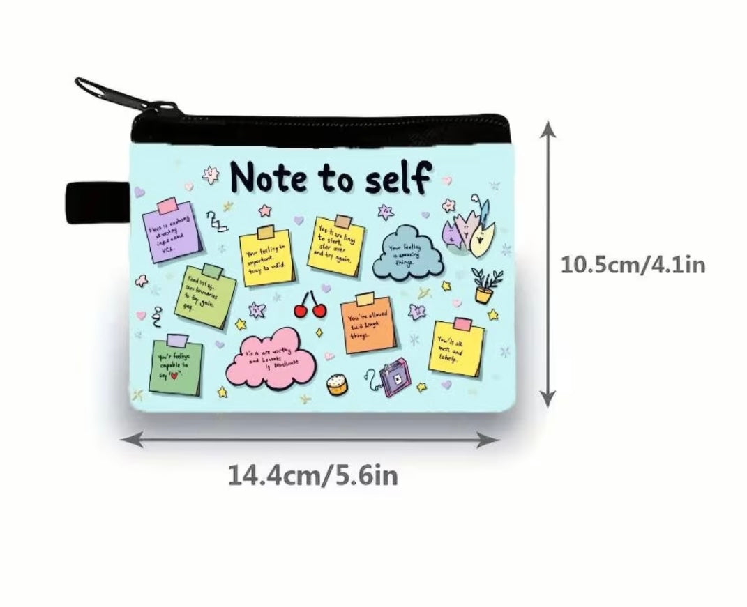 Note to Self Motivational Mini Coin Wallet