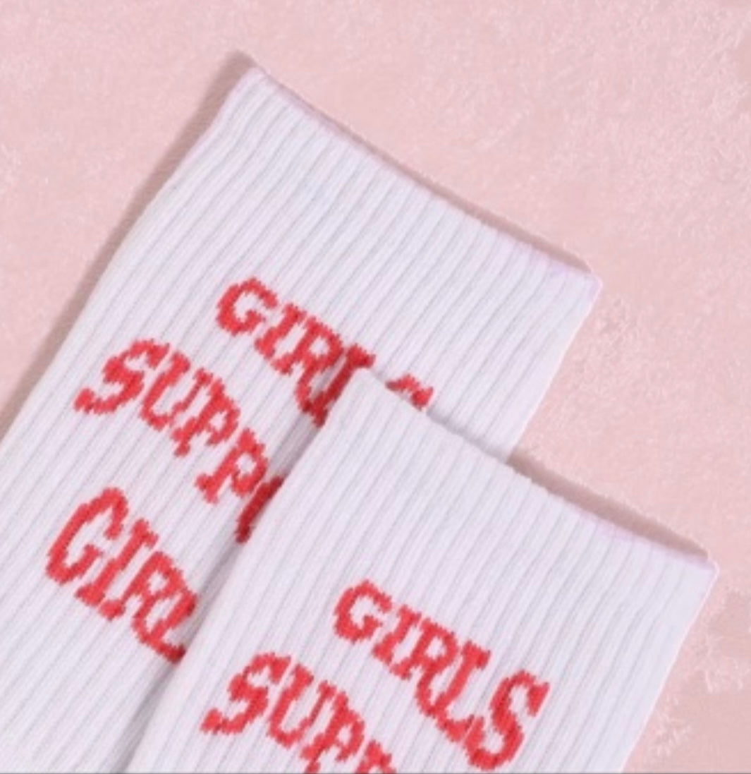 Girls Support Girls Graphic Crew Socks