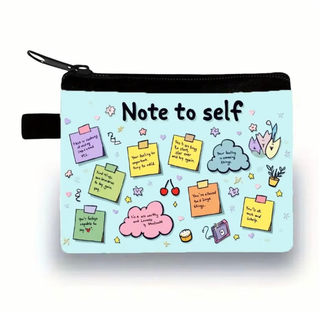 Note to Self Motivational Mini Coin Wallet