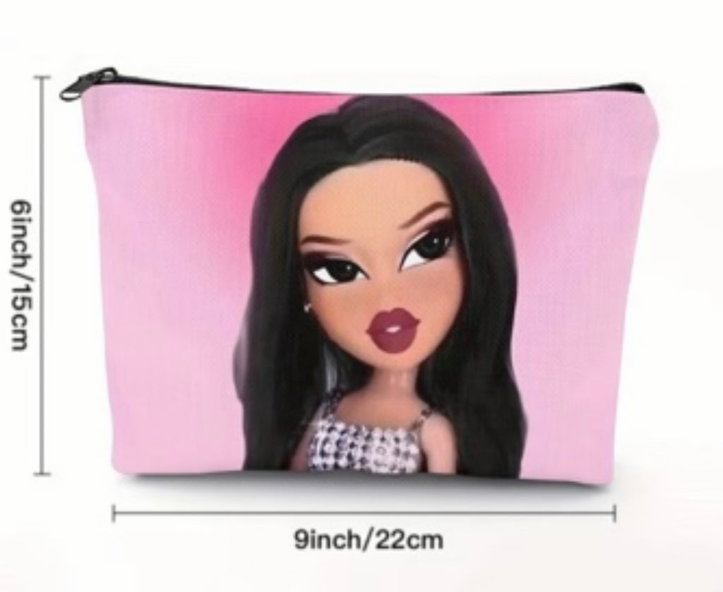 B-Bratz Makeup Bag - Cute Y2K Cosmetic Pouch for Travel, Skincare & Beauty Essentials