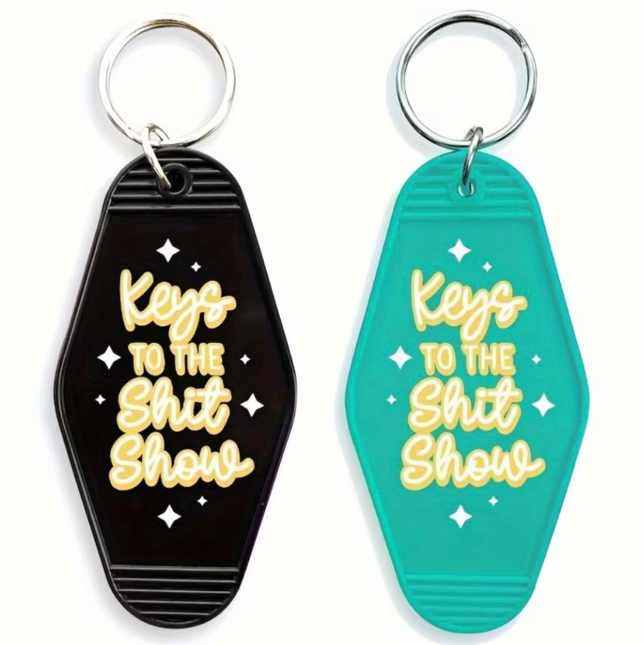 Welcome to the Shit Show Statement Keychain (Black, Green & Pink)