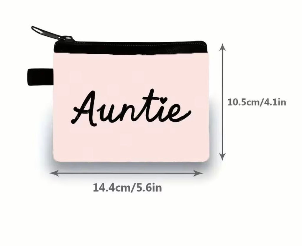 Auntie Heart Script Mini Coin Wallet
