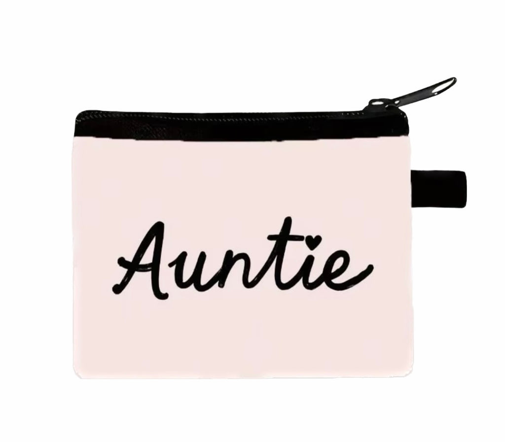 Auntie Heart Script Mini Coin Wallet