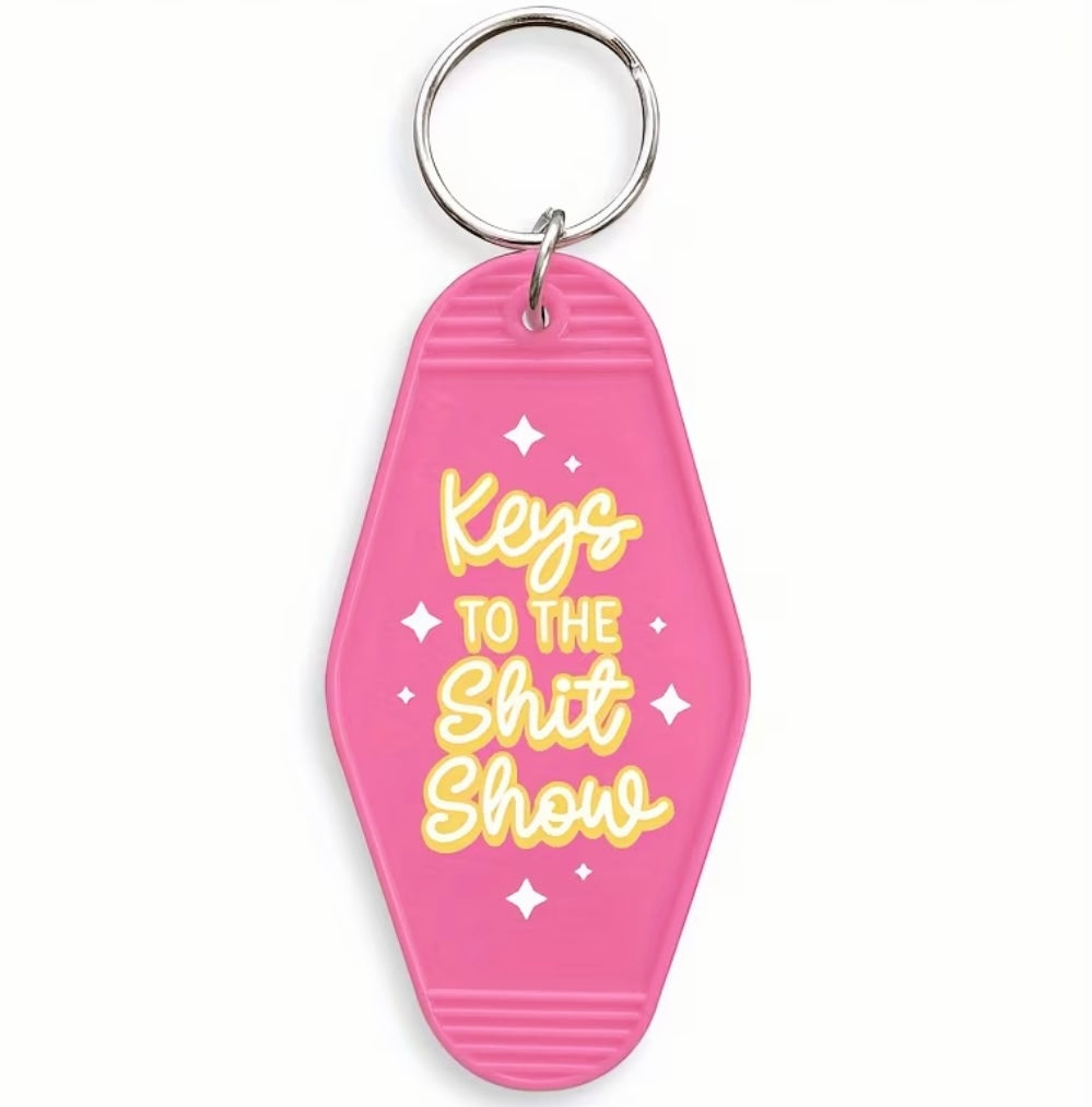 Welcome to the Shit Show Statement Keychain (Black, Green & Pink)