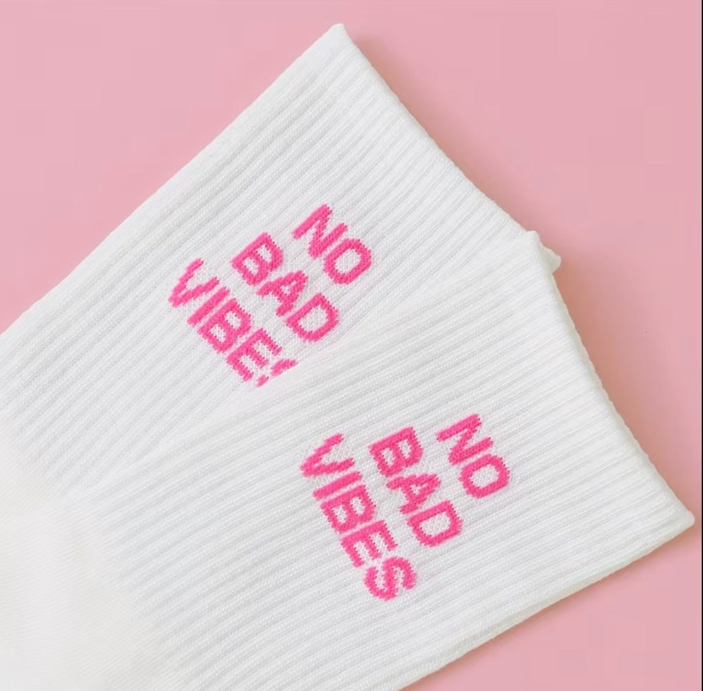 No Bad Vibes Crew Socks