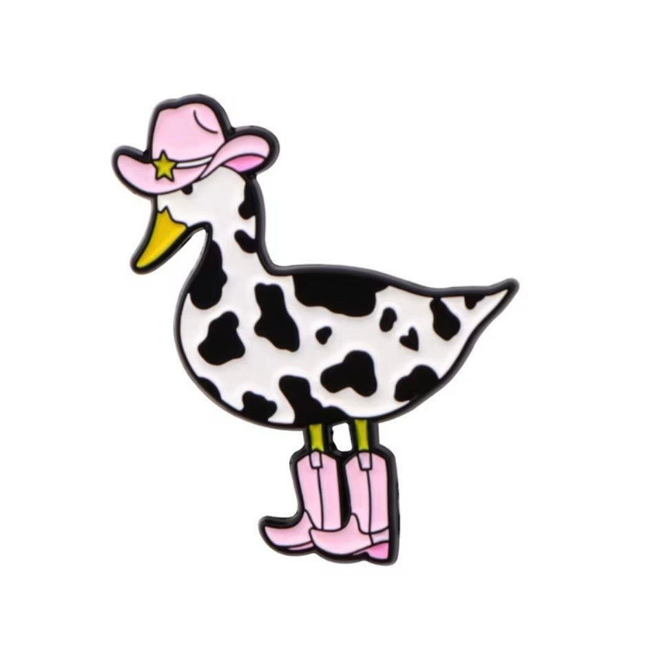 Cowgirl Duck Enamel Pin - Pink Cowboy Hat Sheriff Duck | Slay Girl Co