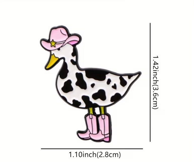 Cowgirl Duck Enamel Pin - Pink Cowboy Hat Sheriff Duck | Slay Girl Co