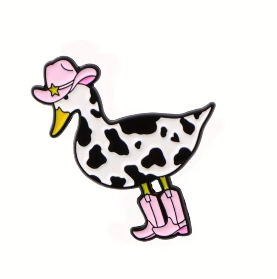 Cowgirl Duck Enamel Pin - Pink Cowboy Hat Sheriff Duck | Slay Girl Co