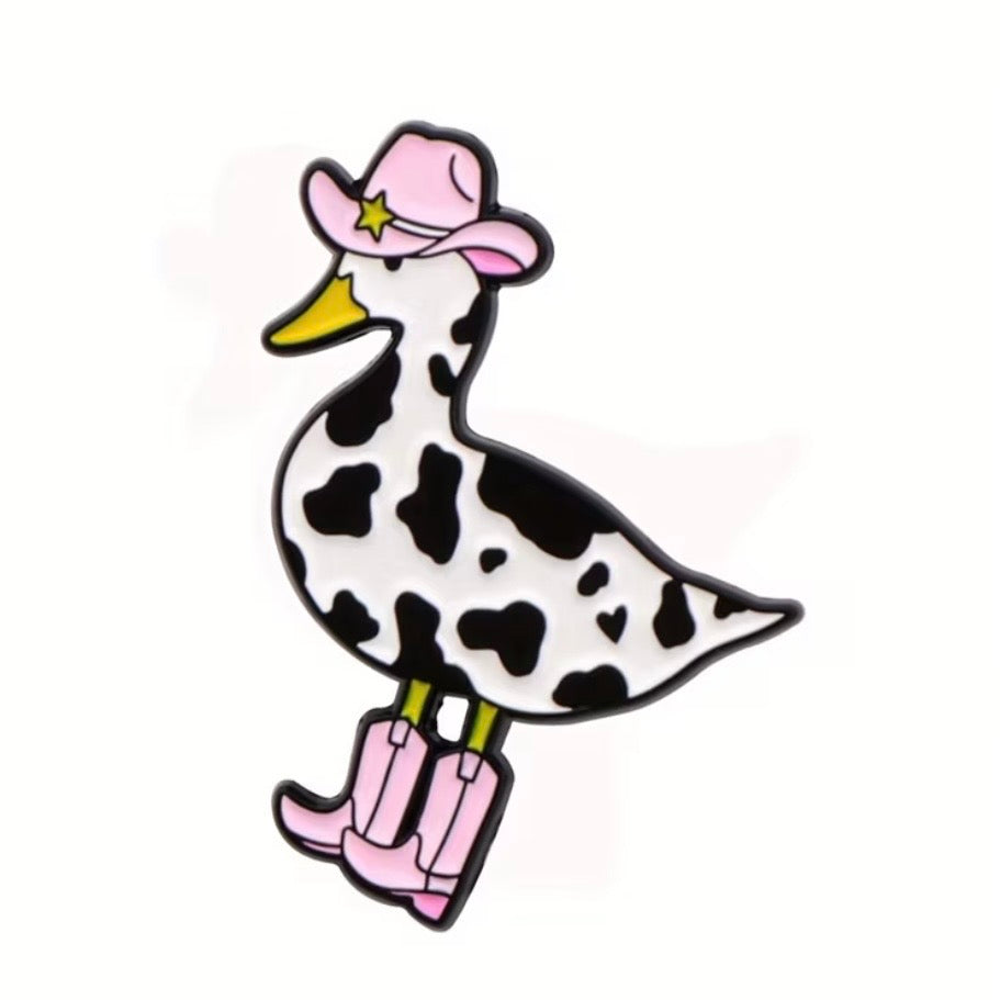 Cowgirl Duck Enamel Pin - Pink Cowboy Hat Sheriff Duck | Slay Girl Co