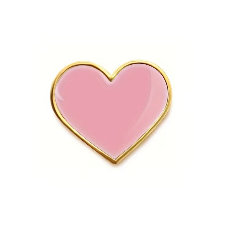 Pink Heart Enamel Pin - Cute Aesthetic Lapel Pin | Slay Girl Co